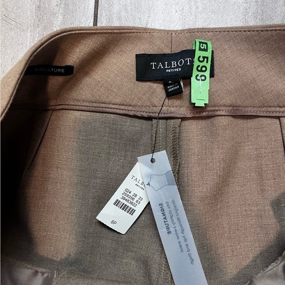 Talbots New With Tags Brown Signature Brown Trouser Size 8P - Picture 2 of 7